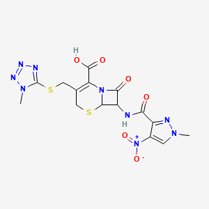 7-{[(1-methyl-4-nitro-1H-pyrazol-3-yl)carbonyl]amino}-3-{[(1-methyl-1H-tetrazol-5-yl)sulfanyl]methyl}-8-oxo-5-thia-1-azabicyclo[4.2.0]oct-2-ene-2-carboxylic acid