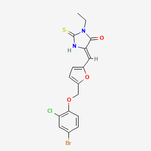 molecular formula C17H14BrClN2O3S B10942610 (5Z)-5-({5-[(4-bromo-2-chlorophenoxy)methyl]furan-2-yl}methylidene)-3-ethyl-2-sulfanyl-3,5-dihydro-4H-imidazol-4-one 