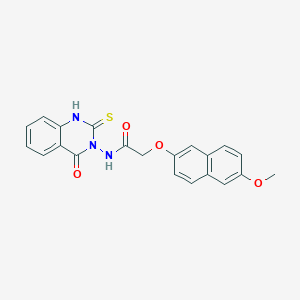 molecular formula C21H17N3O4S B10942629 2-[(6-methoxynaphthalen-2-yl)oxy]-N-(4-oxo-2-sulfanylquinazolin-3(4H)-yl)acetamide 