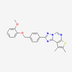 2-{4-[(2-Methoxyphenoxy)methyl]phenyl}-8,9-dimethylthieno[3,2-e][1,2,4]triazolo[1,5-c]pyrimidine