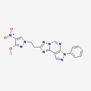 2-[2-(3-methoxy-4-nitro-1H-pyrazol-1-yl)ethyl]-7-phenyl-7H-pyrazolo[4,3-e][1,2,4]triazolo[1,5-c]pyrimidine