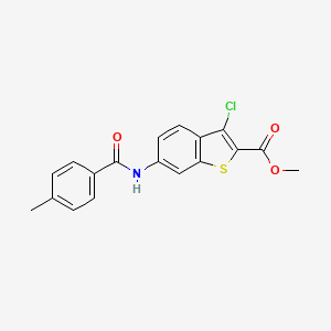 molecular formula C18H14ClNO3S B10942686 Methyl 3-chloro-6-[(4-methylbenzoyl)amino]-1-benzothiophene-2-carboxylate 