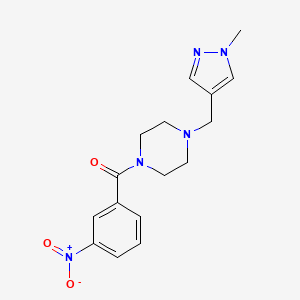 {4-[(1-methyl-1H-pyrazol-4-yl)methyl]piperazino}(3-nitrophenyl)methanone