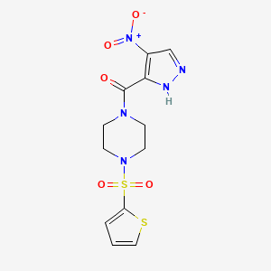 (4-nitro-1H-pyrazol-3-yl)[4-(thiophen-2-ylsulfonyl)piperazin-1-yl]methanone