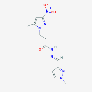 3-(5-methyl-3-nitro-1H-pyrazol-1-yl)-N'-[(E)-(1-methyl-1H-pyrazol-3-yl)methylidene]propanehydrazide