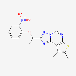 8,9-Dimethyl-2-[1-(2-nitrophenoxy)ethyl]thieno[3,2-e][1,2,4]triazolo[1,5-c]pyrimidine