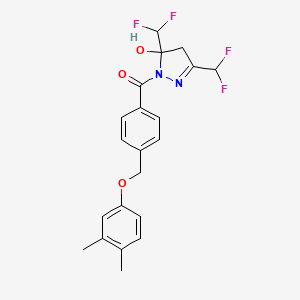 [3,5-bis(difluoromethyl)-5-hydroxy-4,5-dihydro-1H-pyrazol-1-yl]{4-[(3,4-dimethylphenoxy)methyl]phenyl}methanone