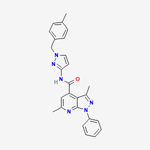 3,6-dimethyl-N-[1-(4-methylbenzyl)-1H-pyrazol-3-yl]-1-phenyl-1H-pyrazolo[3,4-b]pyridine-4-carboxamide