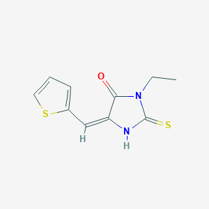 (5E)-3-ethyl-5-(thiophen-2-ylmethylidene)-2-thioxoimidazolidin-4-one