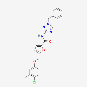 molecular formula C22H19ClN4O3 B10942779 N-(1-benzyl-1H-1,2,4-triazol-3-yl)-5-[(4-chloro-3-methylphenoxy)methyl]furan-2-carboxamide 