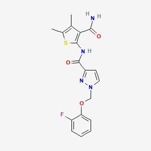 N-(3-carbamoyl-4,5-dimethylthiophen-2-yl)-1-[(2-fluorophenoxy)methyl]-1H-pyrazole-3-carboxamide