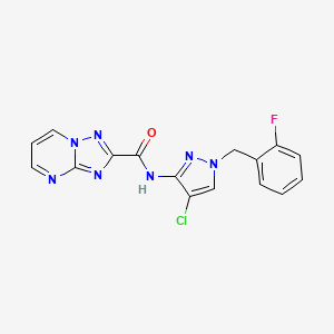 N-[4-chloro-1-(2-fluorobenzyl)-1H-pyrazol-3-yl][1,2,4]triazolo[1,5-a]pyrimidine-2-carboxamide