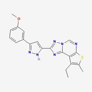 9-ethyl-2-[5-(3-methoxyphenyl)-1H-pyrazol-3-yl]-8-methylthieno[3,2-e][1,2,4]triazolo[1,5-c]pyrimidine