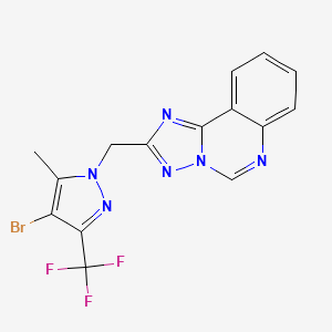 molecular formula C15H10BrF3N6 B10942879 2-{[4-bromo-5-methyl-3-(trifluoromethyl)-1H-pyrazol-1-yl]methyl}[1,2,4]triazolo[1,5-c]quinazoline 