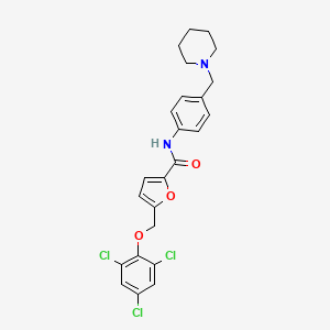 molecular formula C24H23Cl3N2O3 B10942885 N-[4-(piperidin-1-ylmethyl)phenyl]-5-[(2,4,6-trichlorophenoxy)methyl]furan-2-carboxamide 