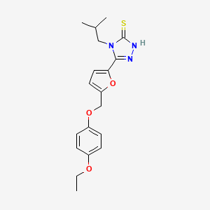 molecular formula C19H23N3O3S B10942890 5-{5-[(4-ethoxyphenoxy)methyl]furan-2-yl}-4-(2-methylpropyl)-4H-1,2,4-triazole-3-thiol 