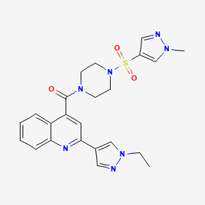 molecular formula C23H25N7O3S B10942902 [2-(1-ethyl-1H-pyrazol-4-yl)quinolin-4-yl]{4-[(1-methyl-1H-pyrazol-4-yl)sulfonyl]piperazin-1-yl}methanone 