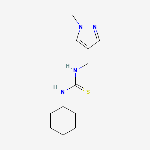 molecular formula C12H20N4S B10942932 1-cyclohexyl-3-[(1-methyl-1H-pyrazol-4-yl)methyl]thiourea 