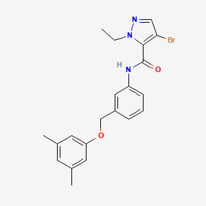 molecular formula C21H22BrN3O2 B10942945 4-bromo-N-{3-[(3,5-dimethylphenoxy)methyl]phenyl}-1-ethyl-1H-pyrazole-5-carboxamide CAS No. 1005576-59-9