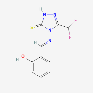 2-[(E)-{[3-(difluoromethyl)-5-sulfanyl-4H-1,2,4-triazol-4-yl]imino}methyl]phenol