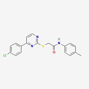 2-{[4-(4-chlorophenyl)pyrimidin-2-yl]sulfanyl}-N-(4-methylphenyl)acetamide