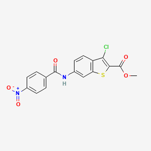 molecular formula C17H11ClN2O5S B10943000 Methyl 3-chloro-6-[(4-nitrobenzoyl)amino]-1-benzothiophene-2-carboxylate 