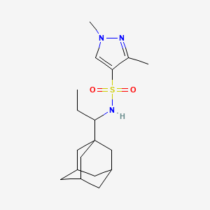 molecular formula C18H29N3O2S B10943010 N~4~-[1-(1-Adamantyl)propyl]-1,3-dimethyl-1H-pyrazole-4-sulfonamide 