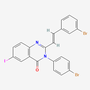 3-(4-bromophenyl)-2-[(E)-2-(3-bromophenyl)ethenyl]-6-iodoquinazolin-4(3H)-one