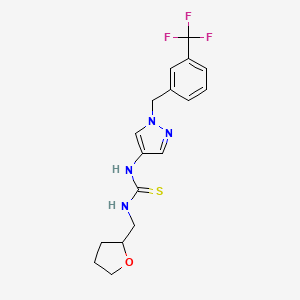 molecular formula C17H19F3N4OS B10943040 1-(tetrahydrofuran-2-ylmethyl)-3-{1-[3-(trifluoromethyl)benzyl]-1H-pyrazol-4-yl}thiourea 