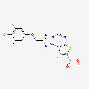 molecular formula C19H17ClN4O3S B10943050 Methyl 2-[(4-chloro-3,5-dimethylphenoxy)methyl]-9-methylthieno[3,2-e][1,2,4]triazolo[1,5-c]pyrimidine-8-carboxylate 