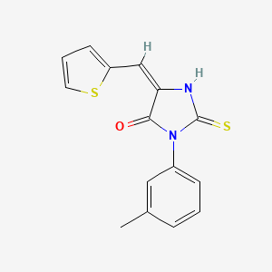 (5E)-3-(3-methylphenyl)-5-(thiophen-2-ylmethylidene)-2-thioxoimidazolidin-4-one