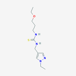 molecular formula C12H22N4OS B10943068 1-(3-ethoxypropyl)-3-[(1-ethyl-1H-pyrazol-4-yl)methyl]thiourea 