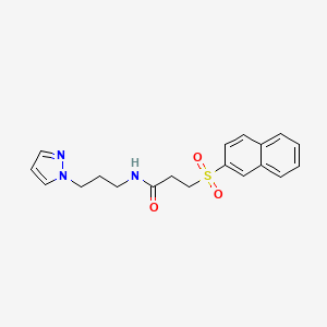 molecular formula C19H21N3O3S B10943080 3-(naphthalen-2-ylsulfonyl)-N-[3-(1H-pyrazol-1-yl)propyl]propanamide 