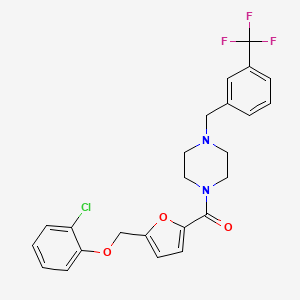 molecular formula C24H22ClF3N2O3 B10943090 {5-[(2-Chlorophenoxy)methyl]furan-2-yl}{4-[3-(trifluoromethyl)benzyl]piperazin-1-yl}methanone 