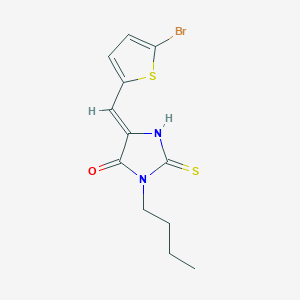 molecular formula C12H13BrN2OS2 B10943109 (5Z)-5-[(5-bromothiophen-2-yl)methylidene]-3-butyl-2-thioxoimidazolidin-4-one 