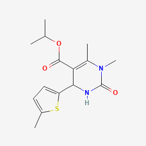 molecular formula C15H20N2O3S B10943135 Propan-2-yl 1,6-dimethyl-4-(5-methylthiophen-2-yl)-2-oxo-1,2,3,4-tetrahydropyrimidine-5-carboxylate CAS No. 6050-77-7