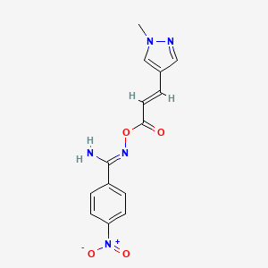 molecular formula C14H13N5O4 B10943149 N'-{[(2E)-3-(1-methyl-1H-pyrazol-4-yl)prop-2-enoyl]oxy}-4-nitrobenzenecarboximidamide 