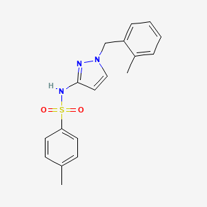 molecular formula C18H19N3O2S B10943158 4-methyl-N-[1-(2-methylbenzyl)-1H-pyrazol-3-yl]benzenesulfonamide 