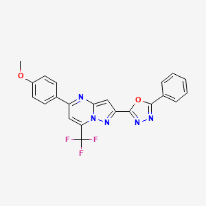 2-[5-(4-Methoxyphenyl)-7-(trifluoromethyl)pyrazolo[1,5-a]pyrimidin-2-yl]-5-phenyl-1,3,4-oxadiazole