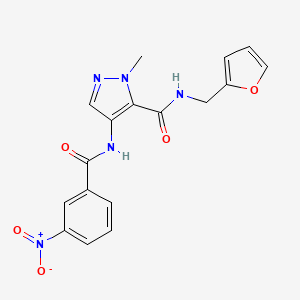 molecular formula C17H15N5O5 B10943185 N-(furan-2-ylmethyl)-1-methyl-4-{[(3-nitrophenyl)carbonyl]amino}-1H-pyrazole-5-carboxamide 