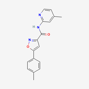 molecular formula C17H15N3O2 B10943191 5-(4-methylphenyl)-N-(4-methylpyridin-2-yl)-1,2-oxazole-3-carboxamide 