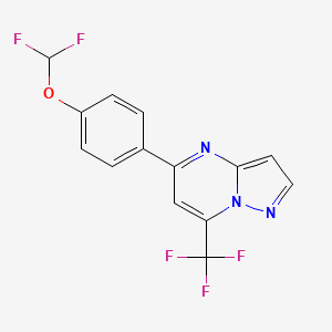 molecular formula C14H8F5N3O B10943193 5-[4-(Difluoromethoxy)phenyl]-7-(trifluoromethyl)pyrazolo[1,5-a]pyrimidine 