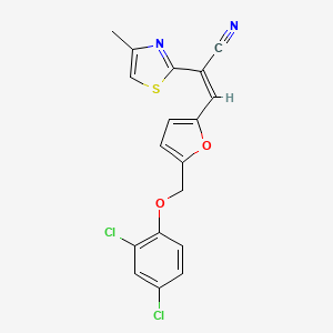 (2Z)-3-{5-[(2,4-dichlorophenoxy)methyl]furan-2-yl}-2-(4-methyl-1,3-thiazol-2-yl)prop-2-enenitrile