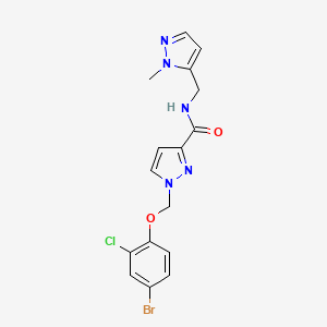 1-[(4-bromo-2-chlorophenoxy)methyl]-N-[(1-methyl-1H-pyrazol-5-yl)methyl]-1H-pyrazole-3-carboxamide