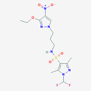 1-(difluoromethyl)-N-[3-(3-ethoxy-4-nitro-1H-pyrazol-1-yl)propyl]-3,5-dimethyl-1H-pyrazole-4-sulfonamide