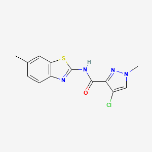 4-chloro-1-methyl-N-(6-methyl-1,3-benzothiazol-2-yl)-1H-pyrazole-3-carboxamide