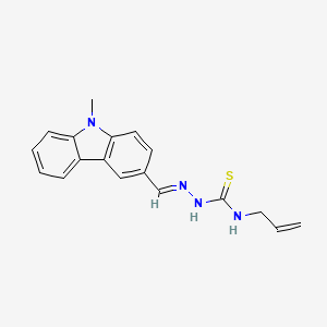 molecular formula C18H18N4S B10943286 (2E)-2-[(9-methyl-9H-carbazol-3-yl)methylidene]-N-(prop-2-en-1-yl)hydrazinecarbothioamide 