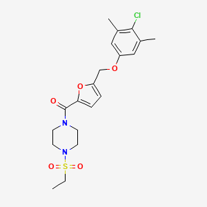 {5-[(4-Chloro-3,5-dimethylphenoxy)methyl]furan-2-yl}[4-(ethylsulfonyl)piperazin-1-yl]methanone