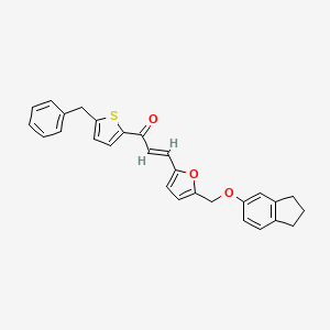 (2E)-1-(5-benzylthiophen-2-yl)-3-{5-[(2,3-dihydro-1H-inden-5-yloxy)methyl]furan-2-yl}prop-2-en-1-one