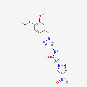 N-[1-(3,4-diethoxybenzyl)-1H-pyrazol-4-yl]-2-methyl-2-(4-nitro-1H-pyrazol-1-yl)propanamide